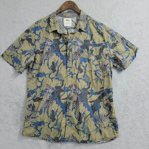 Levis Mens Hawaiian Print Short Sleeve Button-Up Shirt XL 100% Cotton 10PT